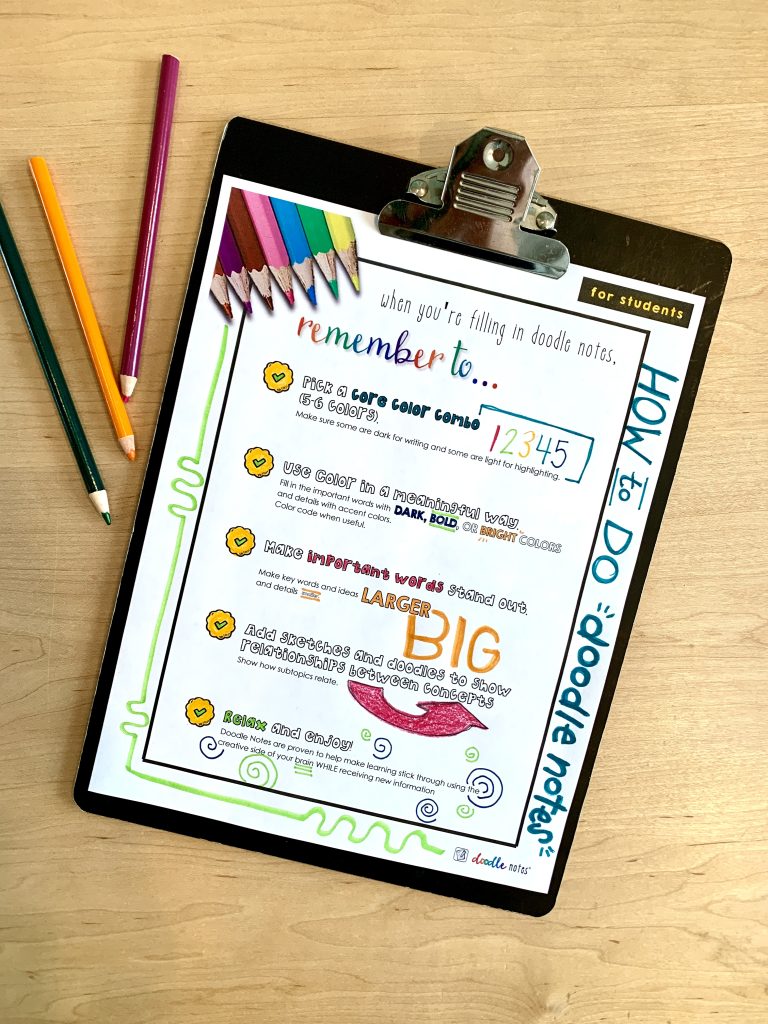 how to do doodle notes cheat sheets free download